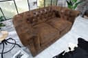 Riess Ambiente 2er Sofa Chesterfield 150cm Antik Braun mit Knopfheftung und Federkern Bild 4