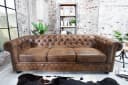 riess-ambiente Chesterfield 3-Sitzer Sofa antik braun Microfaser Bild 5