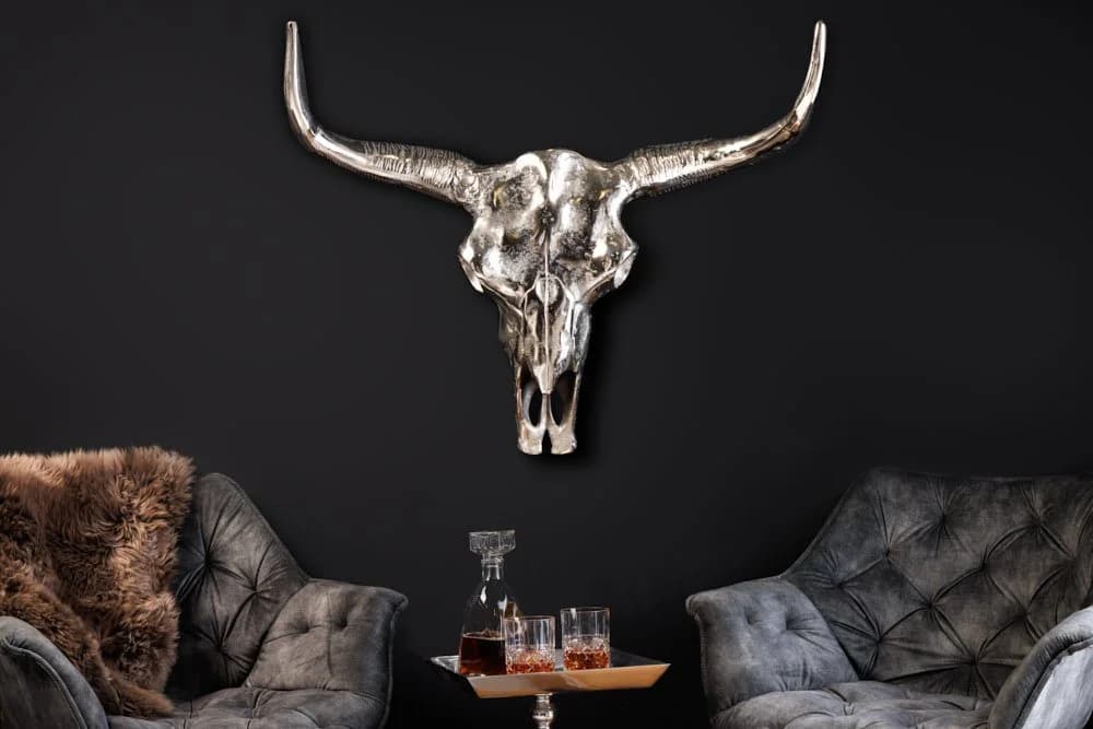 riess-ambiente Wanddekoobjekt MATADOR 70cm silber Stierkopf Skulptur - Bild 2