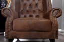 riess-ambiente Sessel CHESTERFIELD antik braun Microfaser Ohrensessel Bild 4