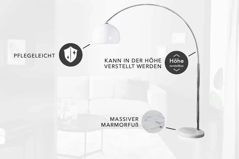 riess-ambiente Bogenlampe LOUNGE DEAL Weiß Modern Verstellbar - Bild 3