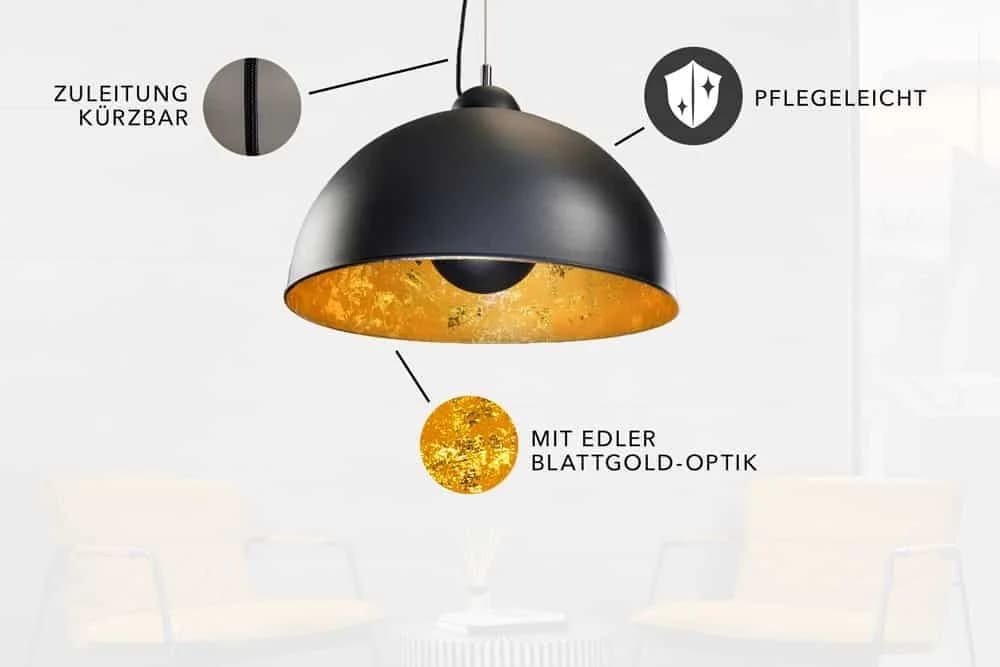 riess-ambiente Hängeleuchte STUDIO 55cm Schwarz/Gold Industrial Design - Bild 4