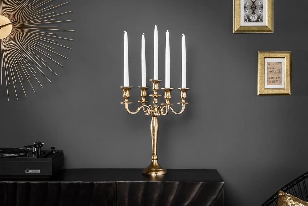 riess-ambiente Kerzenständer MODERN BAROCK 40cm gold Metall