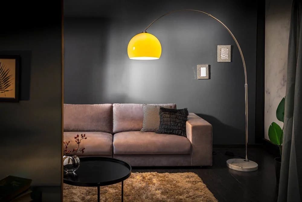 riess-ambiente Bogenlampe LOUNGE DEAL Orange Metall Marmor