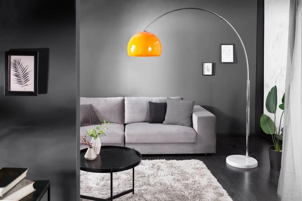 riess-ambiente Bogenlampe LOUNGE DEAL Orange Metall Marmor - Bild 3