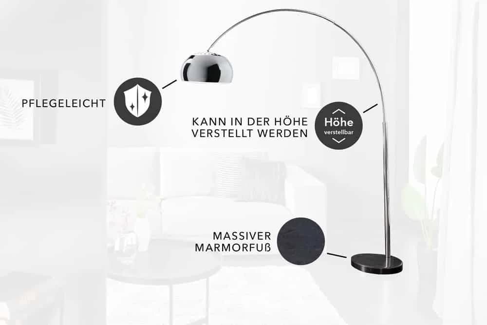 riess-ambiente Bogenlampe LOUNGE DEAL 170-210cm chrom silber - Bild 4