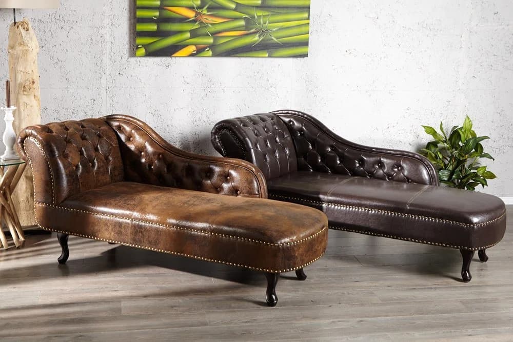 riess-ambiente Recamiere CHESTERFIELD antik braun Microfaser - Bild 4