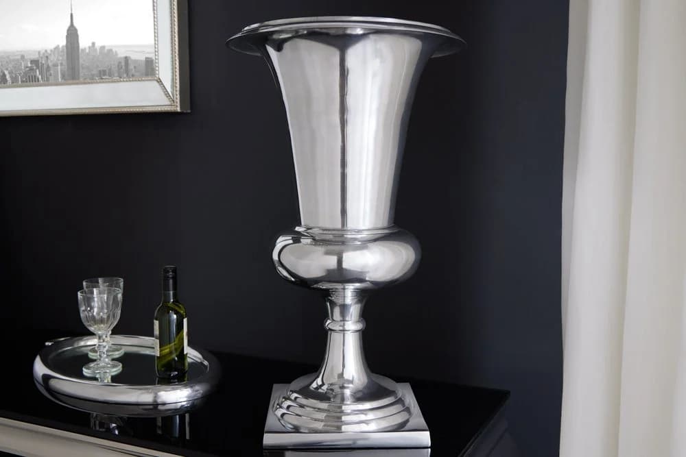 riess-ambiente Dekovase GOAL 60cm Silber Barock-Design - Bild 2