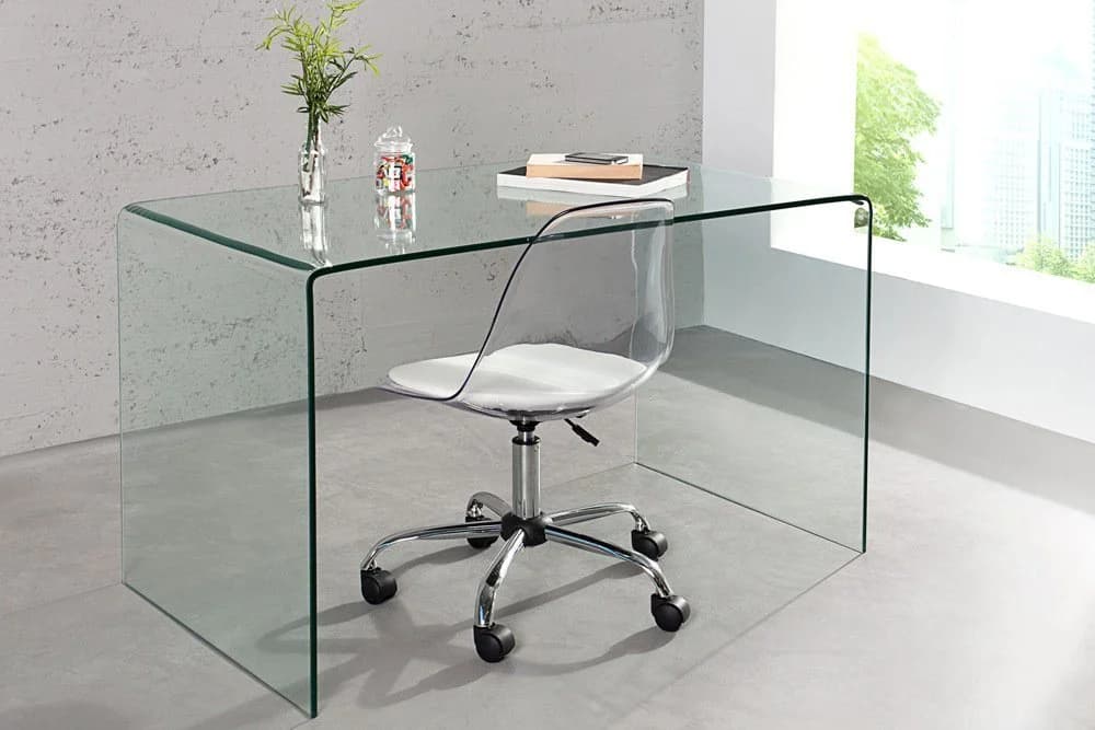 riess-ambiente Schreibtisch FANTOME 120cm Transparent Ganzglastisch Modern - Bild 3