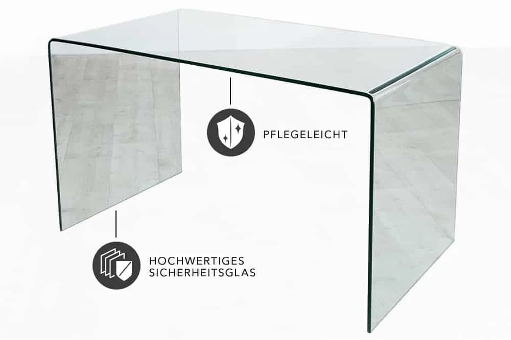 riess-ambiente Schreibtisch FANTOME 120cm Transparent Ganzglastisch Modern - Bild 4