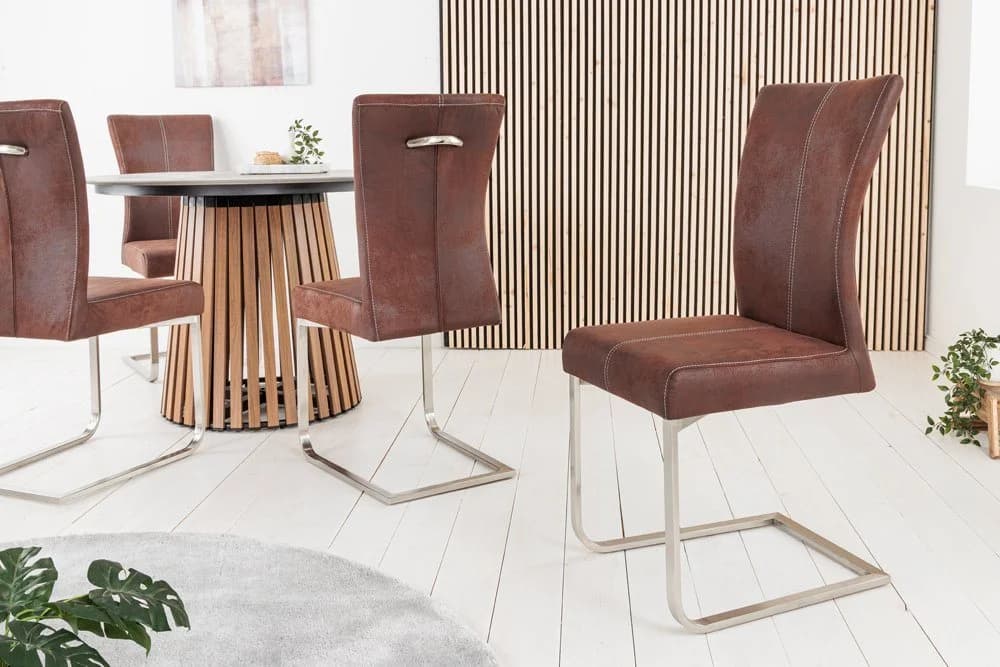 riess-ambiente Freischwinger SAMSON dark coffee / silber