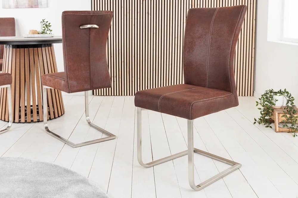 riess-ambiente Freischwinger SAMSON dark coffee / silber - Bild 2