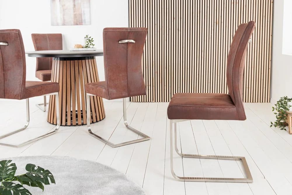 riess-ambiente Freischwinger SAMSON dark coffee / silber - Bild 3