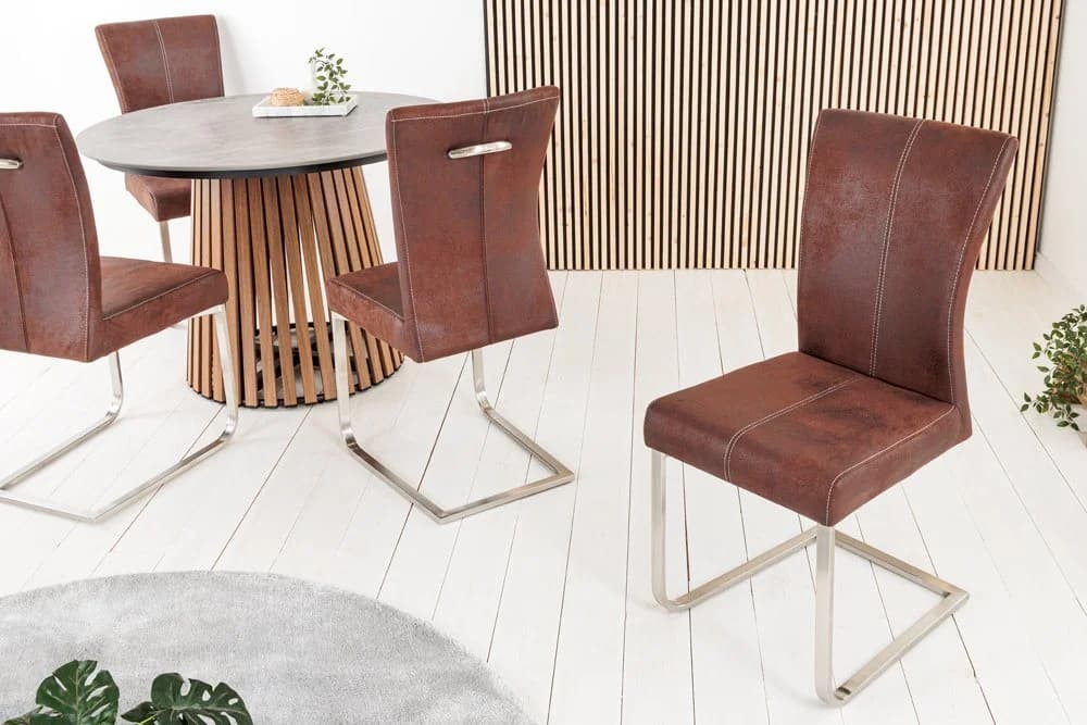 riess-ambiente Freischwinger SAMSON dark coffee / silber - Bild 4