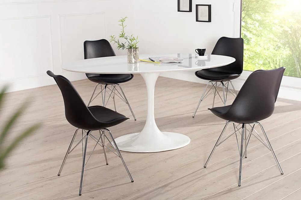 riess-ambiente Esszimmerstuhl SCANDINAVIA MEISTERSTÜCK Schwarz/Silber Retro Design