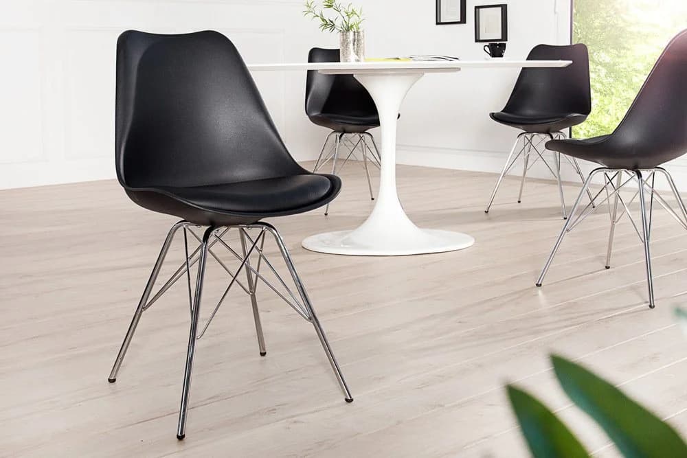 riess-ambiente Esszimmerstuhl SCANDINAVIA MEISTERSTÜCK Schwarz/Silber Retro Design - Bild 2