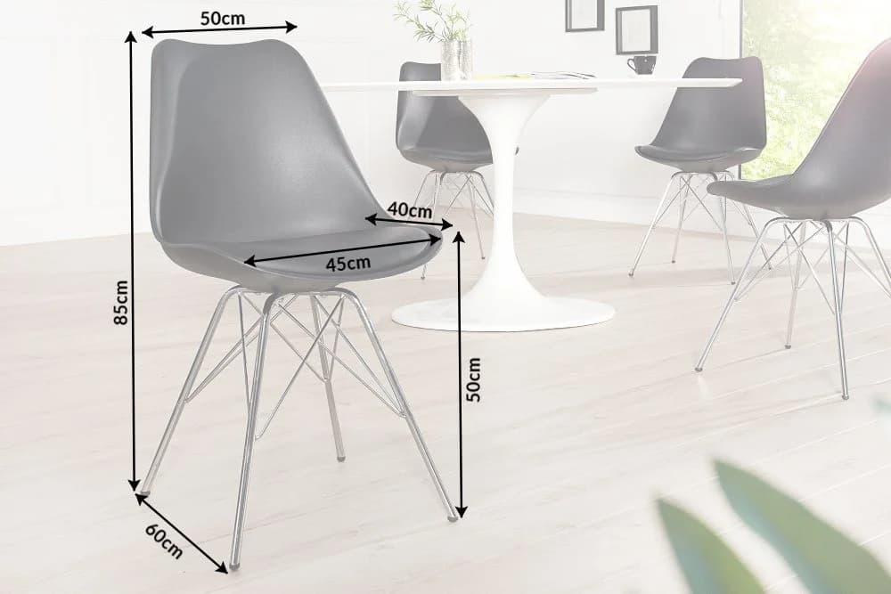 riess-ambiente Esszimmerstuhl SCANDINAVIA MEISTERSTÜCK Schwarz/Silber Retro Design - Bild 4