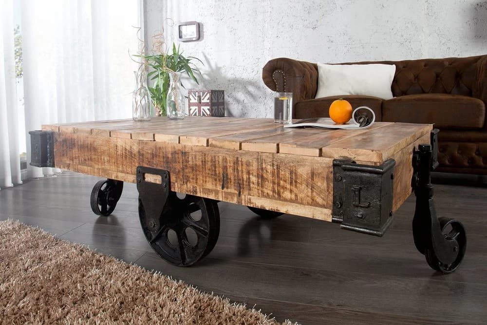 riess-ambiente Couchtisch RAILWAY 120cm Natur Industrial - Bild 2