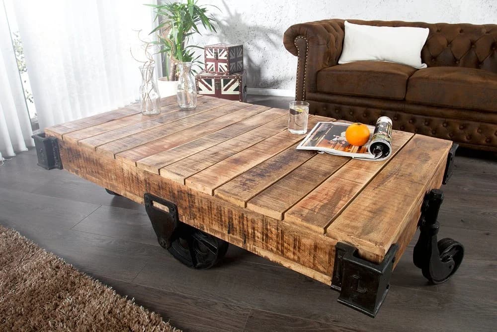 riess-ambiente Couchtisch RAILWAY 120cm Natur Industrial - Bild 3