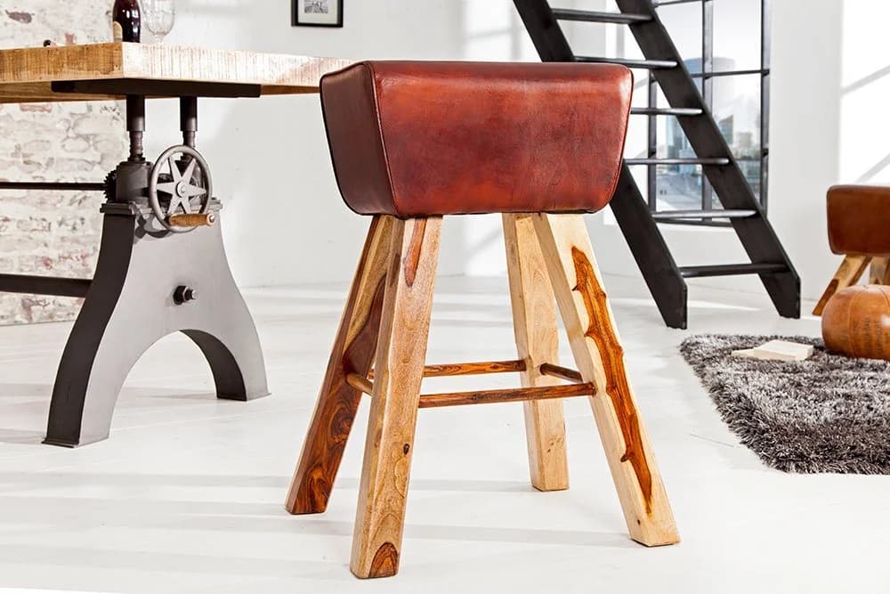 riess-ambiente Barhocker TURNBOCK Coffee Natur Echtleder - Bild 2