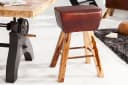 riess-ambiente Barhocker TURNBOCK Coffee Natur Echtleder Bild 3