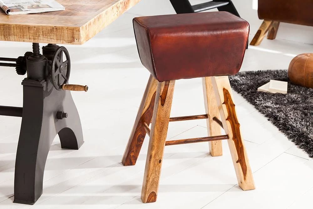 riess-ambiente Barhocker TURNBOCK Coffee Natur Echtleder - Bild 3
