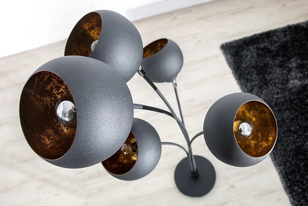riess-ambiente Stehlampe MAGMA 170cm Schwarz/Gold Retro - Bild 3