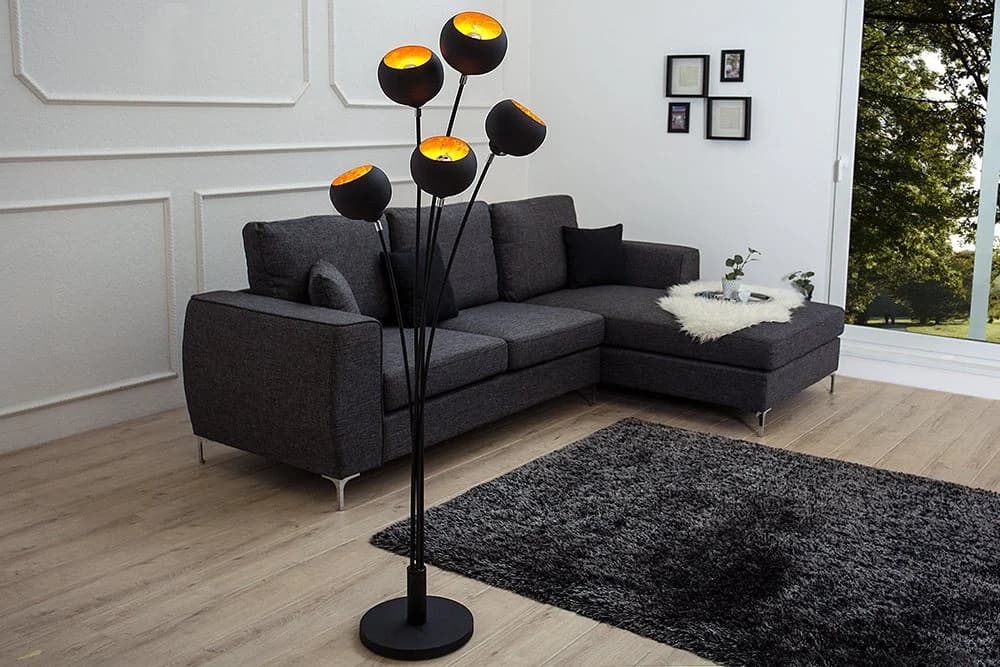 riess-ambiente Stehlampe MAGMA 170cm Schwarz/Gold Retro - Bild 4