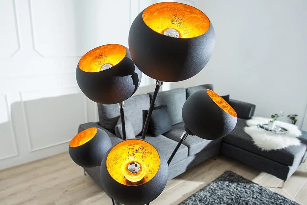 riess-ambiente Stehlampe MAGMA 170cm Schwarz/Gold Retro - Bild 5