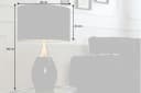 riess-ambiente Tischleuchte CARLA 60cm Schwarz/Silber mit Leinenschirm Bild 5