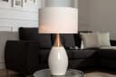 riess-ambiente Tischleuchte CARLA 60cm Weiß/Silber Leinenstoff Modern Bild 2