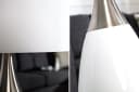 riess-ambiente Tischleuchte CARLA 60cm Weiß/Silber Leinenstoff Modern Bild 3