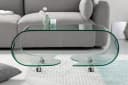 riess-ambiente Couchtisch FANTOME 90cm Glas transparent rund auf Rollen Bild 3
