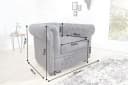 riess-ambiente Chesterfield-Sessel 105cm antik grau Microfaser Bild 4