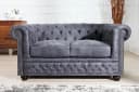 riess-ambiente Chesterfield 2-Sitzer Sofa antik grau Microfaser Bild 2