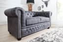 riess-ambiente Chesterfield 2-Sitzer Sofa antik grau Microfaser Bild 3