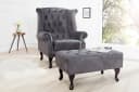 riess-ambiente Chesterfield Ohrensessel 85cm Antik Grau Bild 1