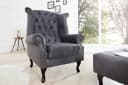 riess-ambiente Chesterfield Ohrensessel 85cm Antik Grau Bild 2