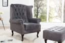 riess-ambiente Chesterfield Ohrensessel 85cm Antik Grau Bild 5