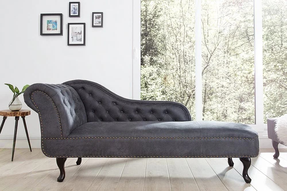riess-ambiente Recamiere Chesterfield 170cm Antik Grau - Bild 2