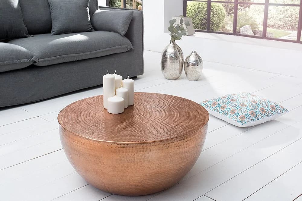 riess-ambiente Couchtisch ORIENT II Ø60cm kupfer Hammerschlag Design