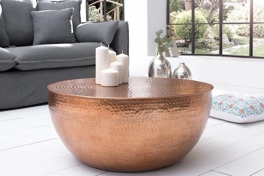 riess-ambiente Couchtisch ORIENT II Ø60cm kupfer Hammerschlag Design - Bild 2