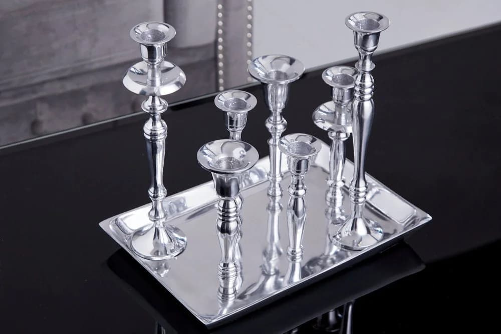 riess-ambiente Kerzenständer Set 7-tlg. Silber Barock Design - Bild 4