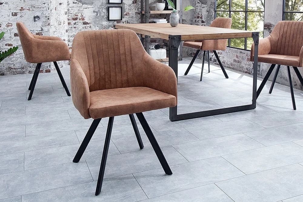 riess-ambiente Polsterstuhl LUCCA Vintage Braun/Schwarz Esszimmerstuhl