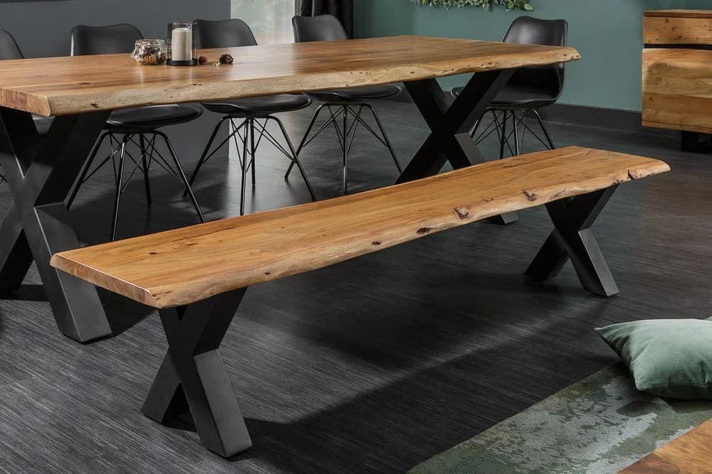 riess-ambiente Sitzbank MAMMUT NATURE 160cm honigfarben mit Baumkante - Bild 2