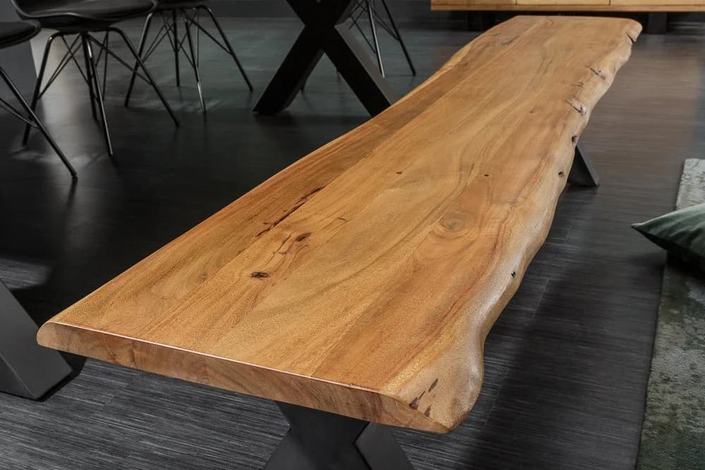 riess-ambiente Sitzbank MAMMUT NATURE 160cm honigfarben mit Baumkante - Bild 3