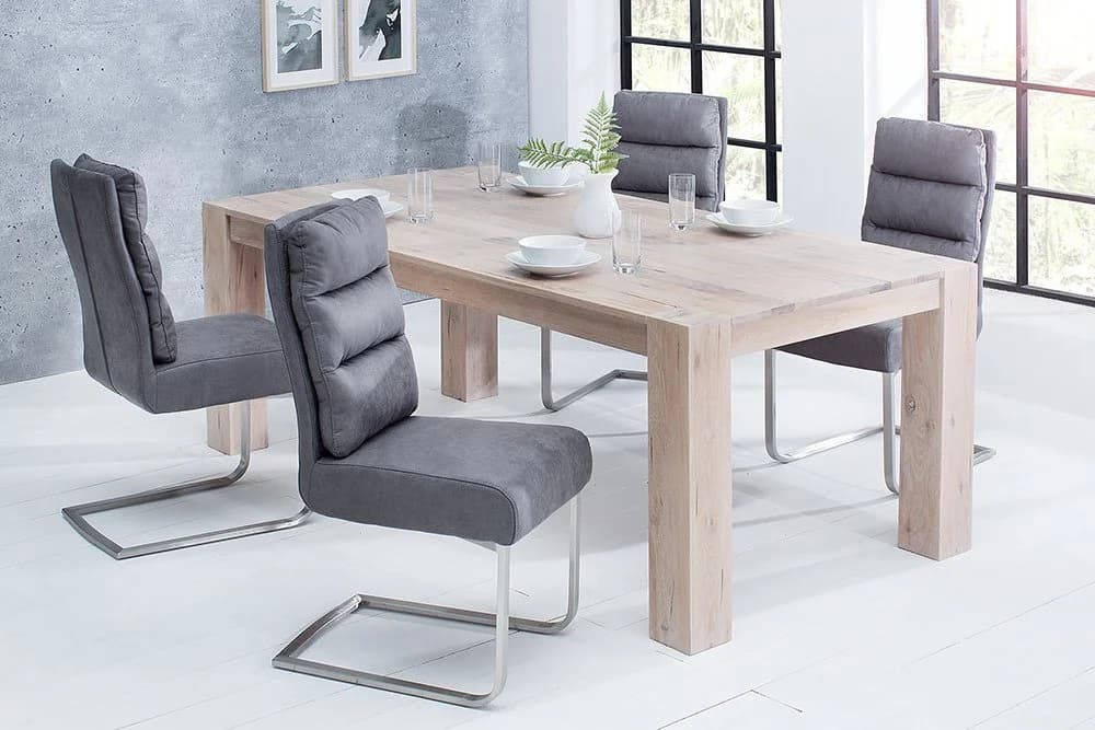 riess-ambiente Freischwinger COMFORT vintage grau / silber Microfaser