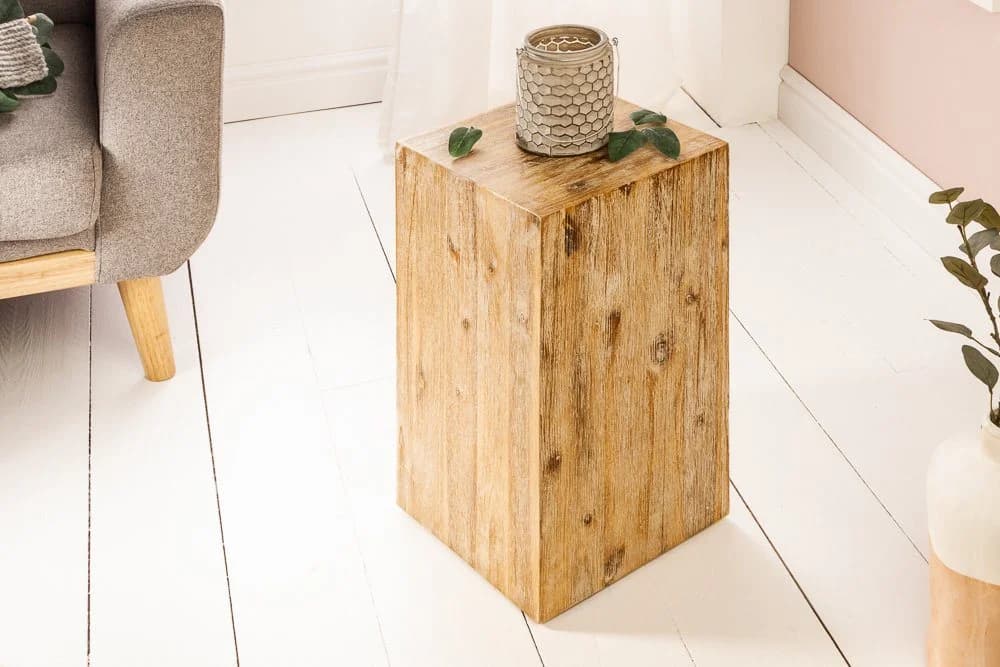 riess-ambiente Dekosäule COLUMNA 50cm Akazie massiv Shabby Chic