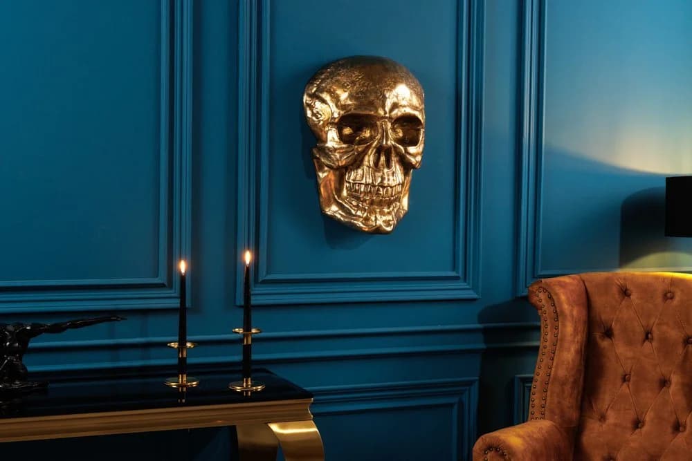 riess-ambiente Deko-Schädel SKULL XXL 40cm Gold Metall