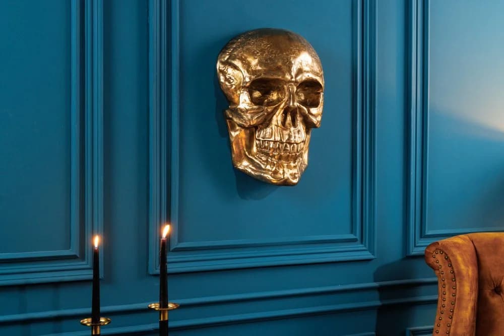riess-ambiente Deko-Schädel SKULL XXL 40cm Gold Metall - Bild 2